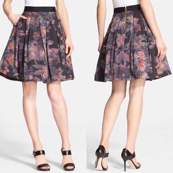 Ted Baker Jadzia Holographic Halftone A-Line Skirt - Picture 1 of 7